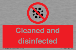 Cleaned and disinfected